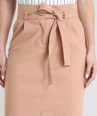 Saia-Feminina-Curta-com-Faixa-Para-Amarrar-Bege-9081598-Bege_4