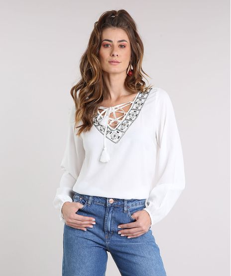 Bata-Feminina-com-Decote-V-Bordado-de-Micangas-Manga-Longa-Off-White-9104153-Off_White_1