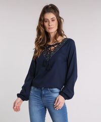 Bata-Feminina-com-Decote-V-Bordado-de-Micangas-Manga-Longa-Azul-Marinho-9104153-Azul_Marinho_1