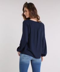 Bata-Feminina-com-Decote-V-Bordado-de-Micangas-Manga-Longa-Azul-Marinho-9104153-Azul_Marinho_2