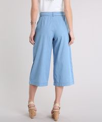 Calca-Jeans-Pantacourt-Feminina-com-Faixa-de-Amarrar-Azul-Claro-9209323-Azul_Claro_2
