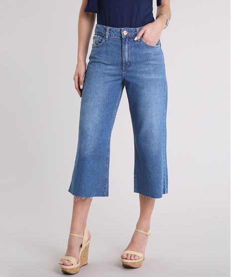 Calca-Jeans-Pantacourt-Feminina-com-Barra-Desfiada-Azul-Escuro-9217839-Azul_Escuro_1