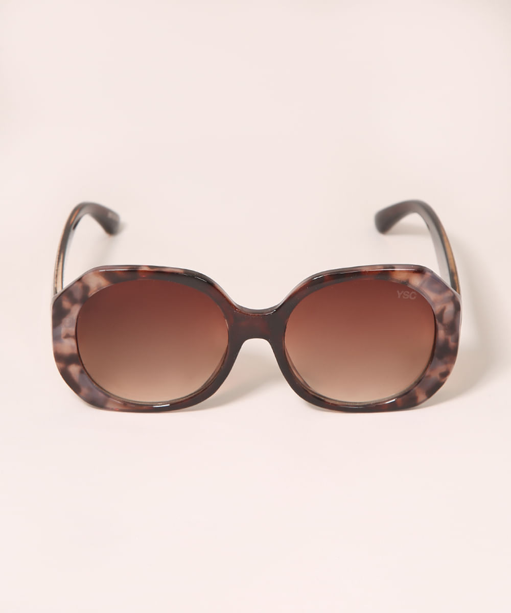 Óculos de Sol Feminino Geométrico Yessica Tartaruga