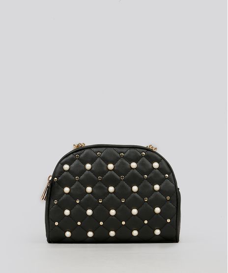 Bolsa-Feminina-Transversal-com-Perolas-e-Tachas-Preta-9050108-Preto_1