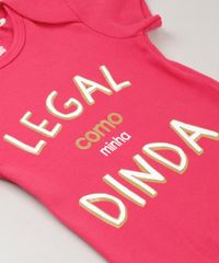 Body-Infantil--Legal-Como-a-Minha-Dinda--Manga-Curta-com-Decote-Redondo-em-Algodao---Sustentavel-Rosa-Escuro-8930716-Rosa_Escuro_4