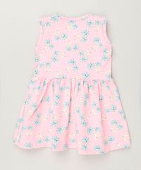 Vestido-Infantil-Estampado-de-Coqueiros-Sem-Manga-Decote-Redondo-em-Algodao---Sustentavel-Rosa-9235605-Rosa_2