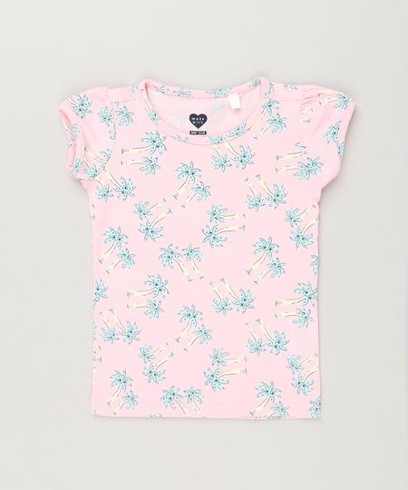 Blusa-Infantil-Estampada-de-Coqueiros-Manga-Curta-Decote-Redondo-em-Algodao---Sustentavel-Rosa-9220803-Rosa_1