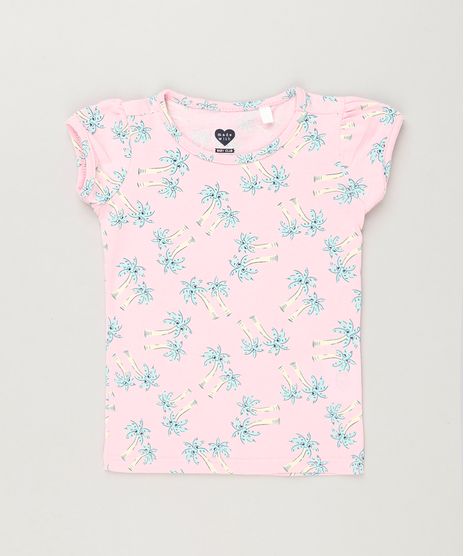 Blusa-Infantil-Estampada-de-Coqueiros-Manga-Curta-Decote-Redondo-em-Algodao---Sustentavel-Rosa-9220803-Rosa_1