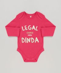 Body-Infantil--Legal-Como-a-Minha-Dinda--Manga-Longa-com-Decote-Redondo-em-Algodao---Sustentavel-Rosa-Escuro-8930744-Rosa_Escuro_1