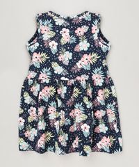 Vestido-Infantil-Estampado-Floral-Sem-Manga-Decote-Redondo-em-Algodao---Sustentavel-Azul-Marinho-9235606-Azul_Marinho_2