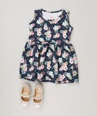 Vestido-Infantil-Estampado-Floral-Sem-Manga-Decote-Redondo-em-Algodao---Sustentavel-Azul-Marinho-9235606-Azul_Marinho_3