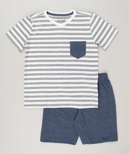 Pijama-Infantil-Tai-Pai-Tal-Filho-Listrado-com-Bolso-Manga-Curta-Off-White-9226894-Off_White_1