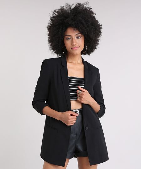 Blazer-Feminino-Longo-Boyfriend-com-Franzido-na-Manga-Preto-9089552-Preto_1