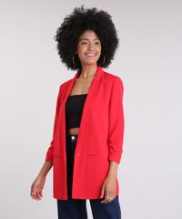 Blazer-Feminino-Longo-Boyfriend-com-Franzido-na-Manga-Vermelho-9089552-Vermelho_1