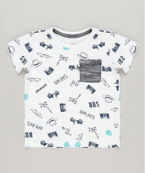 Camiseta-Infantil-Estampada-com-Bolso-Manga-Curta-Gola-Careca-em-Algodao---Sustentavel-Off-White-8682544-Off_White_1