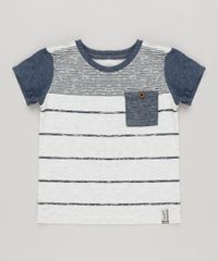 Camiseta-Infantil-com-Estampa-Listrada-e-Bolso-Manga-Curta-Gola-Careca-Cinza-Mescla-Claro-8812802-Cinza_Mescla_Claro_1