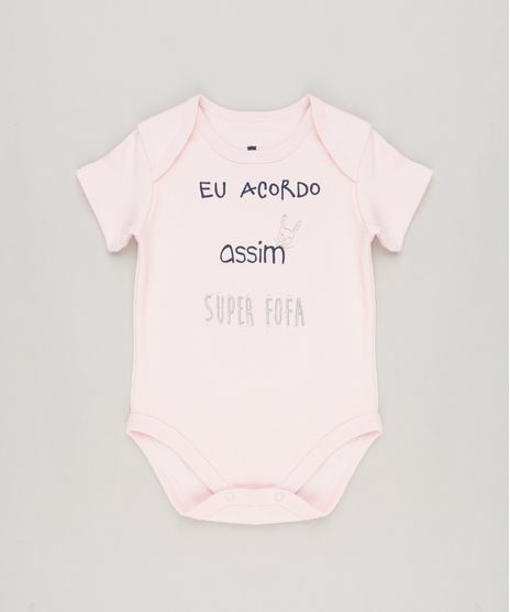 Body-Infantil--Eu-Acordo-Assim-Super-Fofa--Manga-Curta-Decote-Redondo-Rosa-Claro-9229347-Rosa_Claro_1
