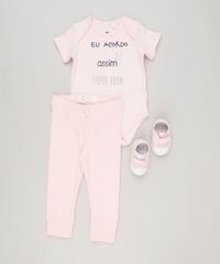Body-Infantil--Eu-Acordo-Assim-Super-Fofa--Manga-Curta-Decote-Redondo-Rosa-Claro-9229347-Rosa_Claro_3
