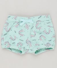 Short-Infantil-Balone-Estampado-de-Arco-Iris-em-Algodao---Sustentavel-Verde-Claro-9230726-Verde_Claro_1