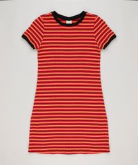 Vestido-Infantil-Listrado-Canelado-Curto-Manga-Curta-Decote-Redondo-Vermelho-9228815-Vermelho_1