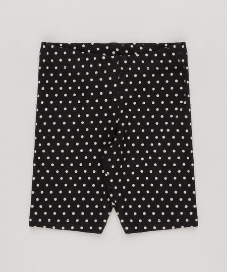 Bermuda-Infantil-Estampada-de-Poa-em-Algodao---Sustentavel-Preta-9231830-Preto_1