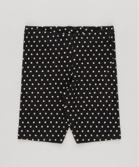 Bermuda-Infantil-Estampada-de-Poa-em-Algodao---Sustentavel-Preta-9231830-Preto_1