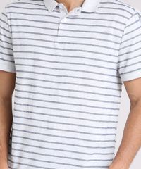 Polo-Masculina-Listrada-Manga-Curta-em-Algodao---Sustentavel-Cinza-Mescla-Claro-9209745-Cinza_Mescla_Claro_4