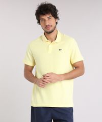 Polo-Masculina-Basica-Manga-Curta-em-Piquet-de-Algodao---Sustentavel-Amarela-8846599-Amarelo_1