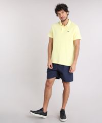 Polo-Masculina-Basica-Manga-Curta-em-Piquet-de-Algodao---Sustentavel-Amarela-8846599-Amarelo_3