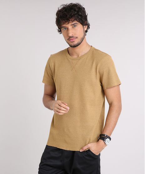 Camiseta-Masculina-Slim-Fit-em-Piquet-Manga-Curta-Gola-Careca-Caramelo-9209210-Caramelo_1