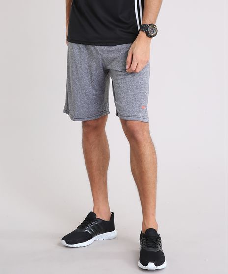 Bermuda-Masculina-Esportiva-de-Treino-Ace-com-Recorte-em-Tela-Cinza-Mescla-9258380-Cinza_Mescla_1