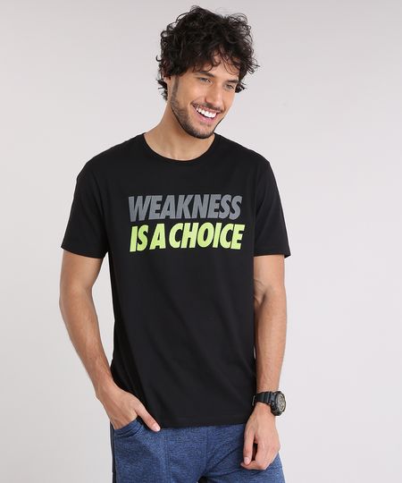 Camiseta-Masculina-Esportiva-Ace--Weakness-is-a-Choice--Manga-Curta-Gola-Careca-Preta-9190239-Preto_1 Camiseta-Masculina-Esportiva-Ace--Weakness-is-a-Choice--Manga-Curta-Gola-Careca-Preta-9190239-Preto_1