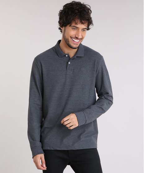 Polo-Masculina-em-Piquet-Manga-Longa-Cinza-Mescla-Escuro-9209744-Cinza_Mescla_Escuro_1
