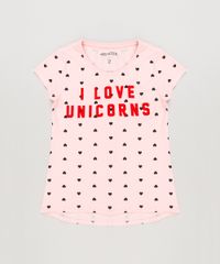 Blusa-Infantil--I-Love-Unicorns--Estampada-de-Coracoes-Manga-Curta-Decote-Redondo-Rosa-9220298-Rosa_1