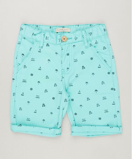 Bermuda-Infantil-Estampada-de-Barquinhos-Verde-Claro-9238791-Verde_Claro_1