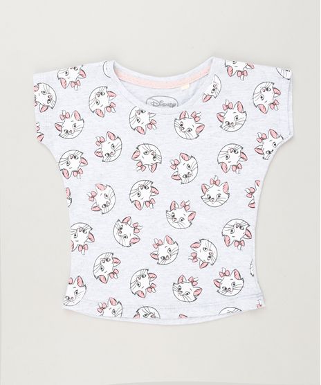 Blusa-Infantil-com-Estampa-Marie-Manga-Curta-Decote-Redondo-Cinza-Mescla-Claro-9222888-Cinza_Mescla_Claro_1