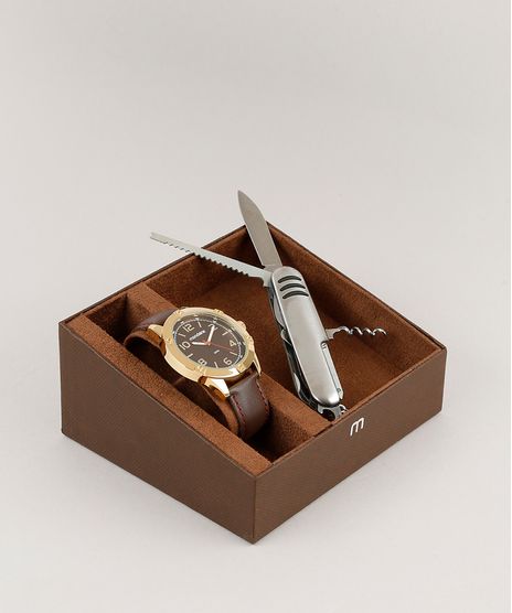 Kit-de-Relogio-Analogico-Mondaine-Masculino---Canivete---83395GPMVDH1K-Dourado-9252067-Dourado_1
