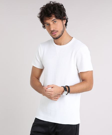 Camiseta-Masculina-Slim-Fit-em-Piquet-Manga-Curta-Gola-Careca-Off-White-9209210-Off_White_1