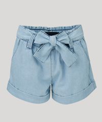 Short-Jeans-Feminino-Clochard-Cintura-Alta-com-Faixa-de-Amarrar-Azul-Claro-9296969-Azul_Claro_2
