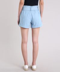 Short-Jeans-Feminino-Clochard-Cintura-Alta-com-Faixa-de-Amarrar-Azul-Claro-9296969-Azul_Claro_4