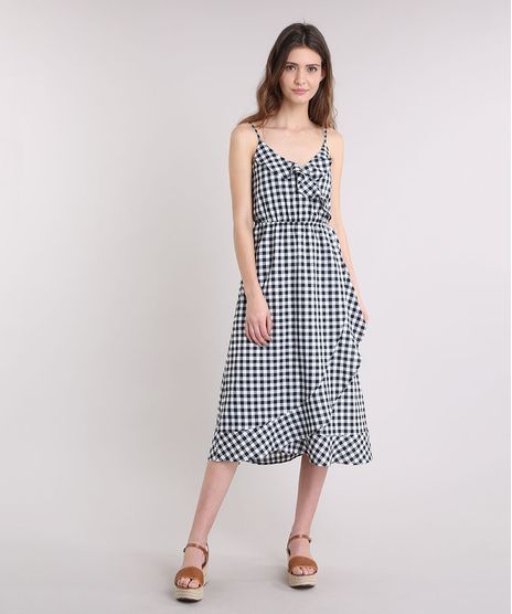 Vestido-Midi-Xadrez-com-Babados-Preto-9258504-Preto_1
