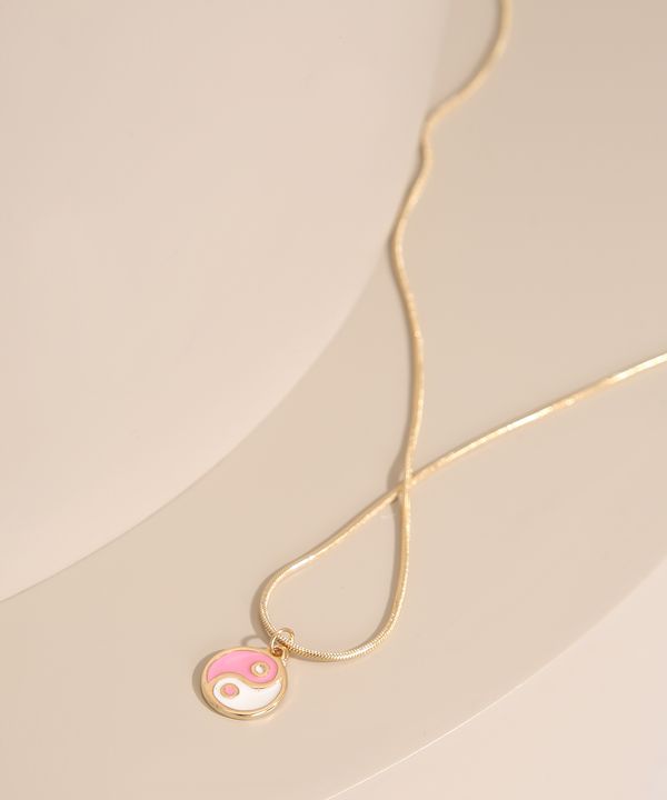 Colar com Pingente Yin-Yang Dourado Único