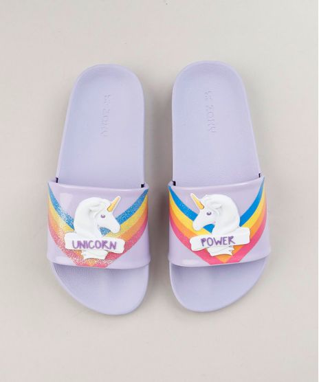 Chinelo-Slide-Infantil-Zaxy-Unicornio-com-Glitter-Lilas-9232450-Lilas_1