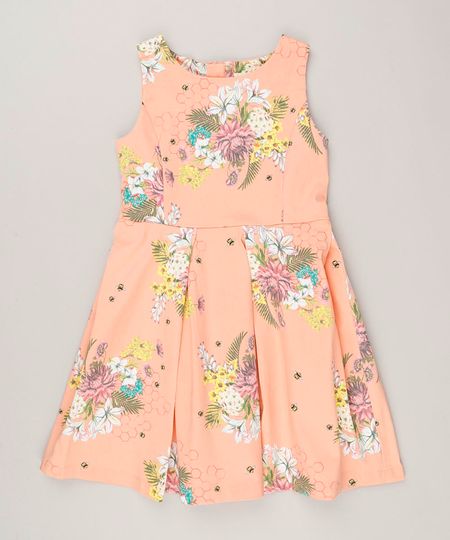 Vestido-Infantil-Estampado-Floral-com-Pregas-Sem-Manga-Decote-Redondo-Coral-9115649-Coral_1 Vestido-Infantil-Estampado-Floral-com-Pregas-Sem-Manga-Decote-Redondo-Coral-9115649-Coral_1
