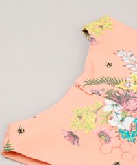 Vestido-Infantil-Estampado-Floral-com-Pregas-Sem-Manga-Decote-Redondo-Coral-9115649-Coral_3