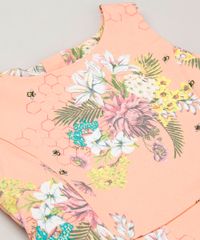Vestido-Infantil-Estampado-Floral-com-Pregas-Sem-Manga-Decote-Redondo-Coral-9115649-Coral_4