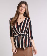 Blusa-Feminina-Listrada-Transpassada-Manga-Curta-Decote-V-Kaki-9229767-Kaki_1