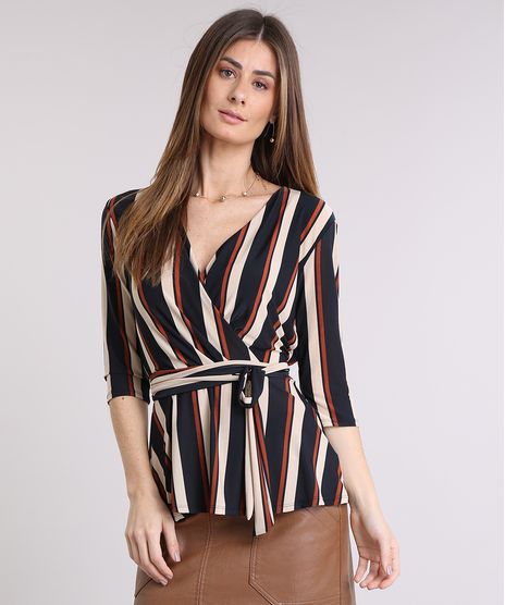 Blusa-Feminina-Listrada-Transpassada-Manga-Curta-Decote-V-Kaki-9229767-Kaki_1