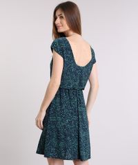 Vestido-Feminino-Estampado-de-Folhagem-Curto-Manga-Curta-Decote-Redondo-Verde-9229949-Verde_2