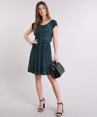 Vestido-Feminino-Estampado-de-Folhagem-Curto-Manga-Curta-Decote-Redondo-Verde-9229949-Verde_3